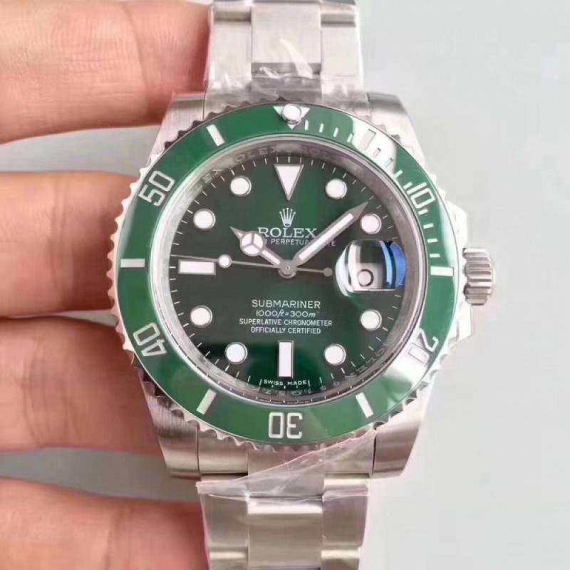 Replica Rolex Submariner Date 116610LV 2018 N V9S Stainless Steel 904L Green Dial Swiss 3135