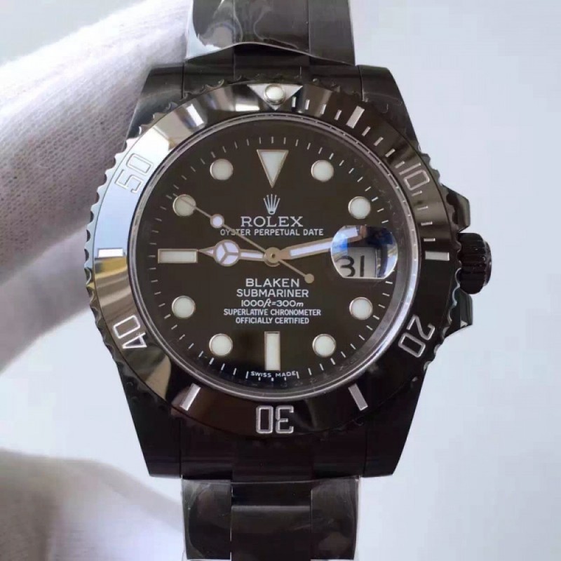 Replica Rolex Submariner Date 116610LN Blaken JF PVD Black Dial Swiss 2836-2