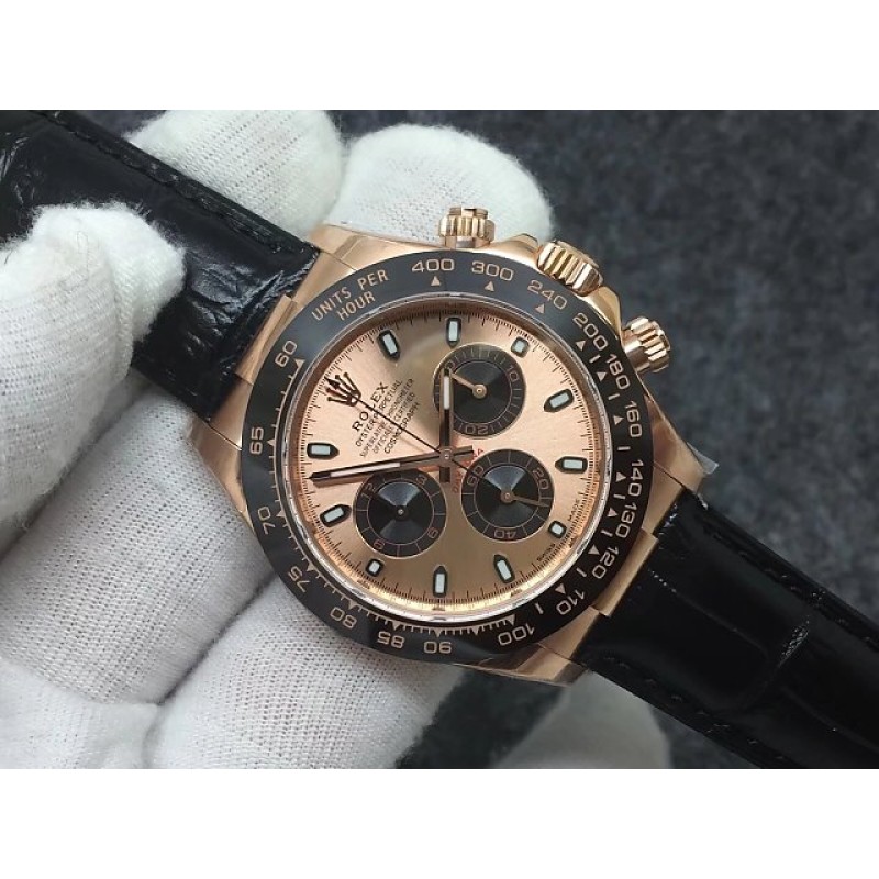 Replica Rolex Daytona Cosmograph 116515LN JF Rose Gold Chocolate Dial Swiss 7750 Run 6@SEC