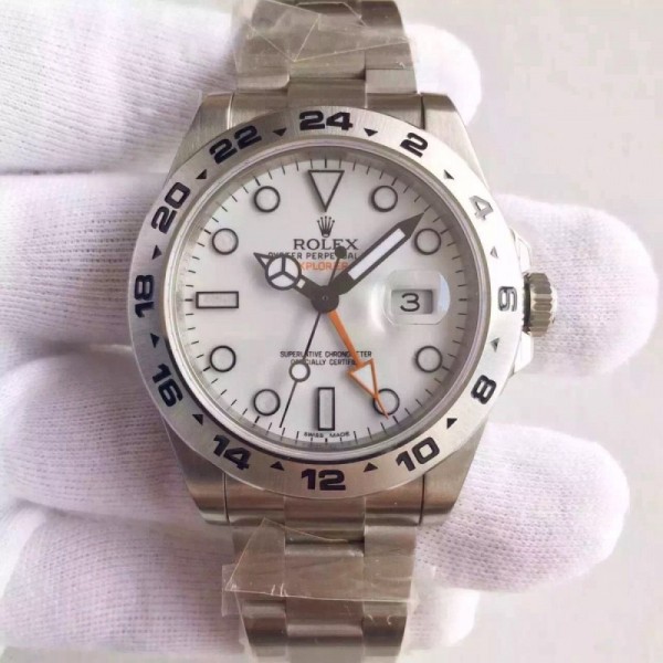 Replica Rolex Explorer II 216570 V6S Stainless Steel White Dial Swiss 2836-2