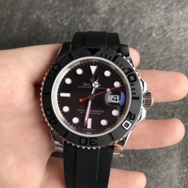 Replica Rolex Yacht-Master 40 Custom 116655 AR Stainless Steel Black Dial Swiss 3135