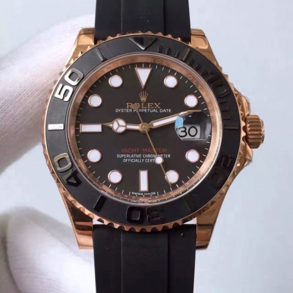 Replica Rolex Yacht-Master 40 116655 2018 N Rose Gold Black Dial Swiss 2836-2