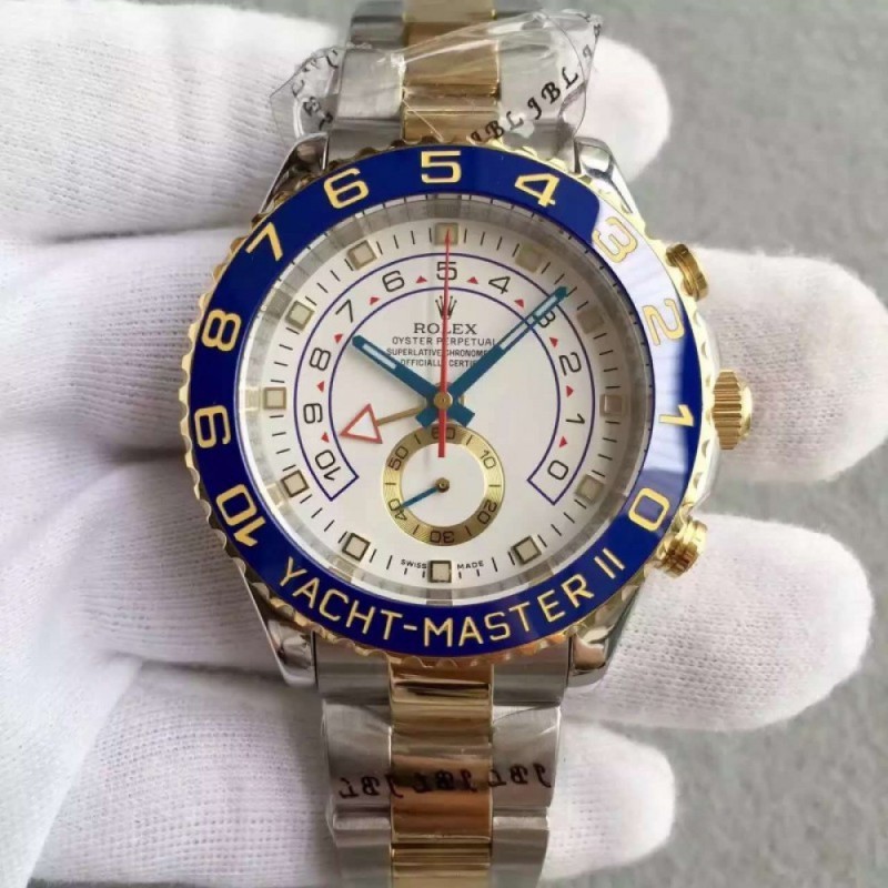 Replica Rolex Yacht-Master II 116681 V5 Stainless Steel & Yellow Gold White Dial Swiss 7750