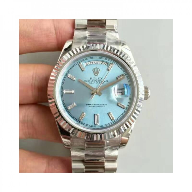 Replica Rolex Day-Date 40 228239 40MM KW Stainless Steel Blue Dial Swiss 3255