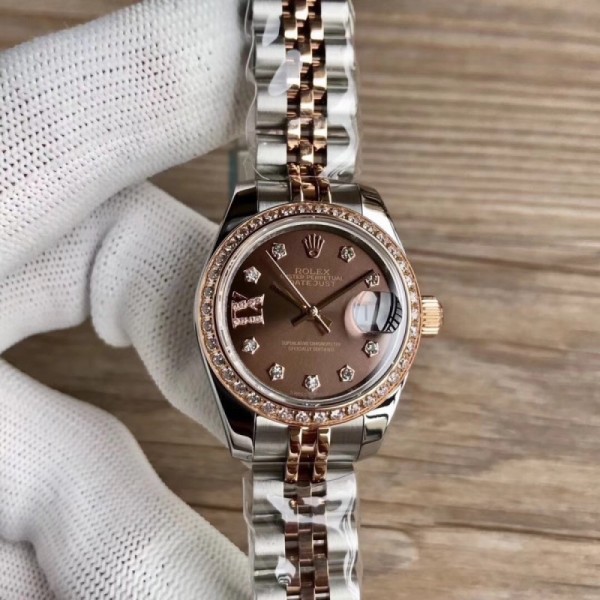 Replica Rolex Lady Datejust 28 279381RBR 28MM WF Stainless Steel & Rose Gold Chocolate Dial Swiss 2671