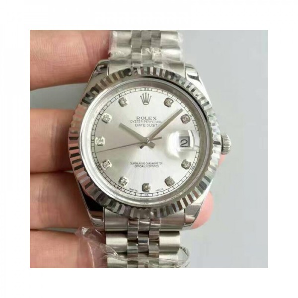 Replica Rolex Datejust II 116334 41MM NF Stainless Steel Rhodium & Diamonds Dial Swiss 2836-2