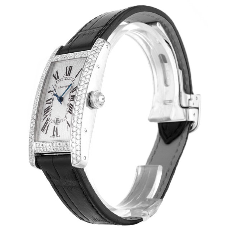 UK White Gold set with Diamonds Cartier Replica Tank Americaine WB710002-23 MM