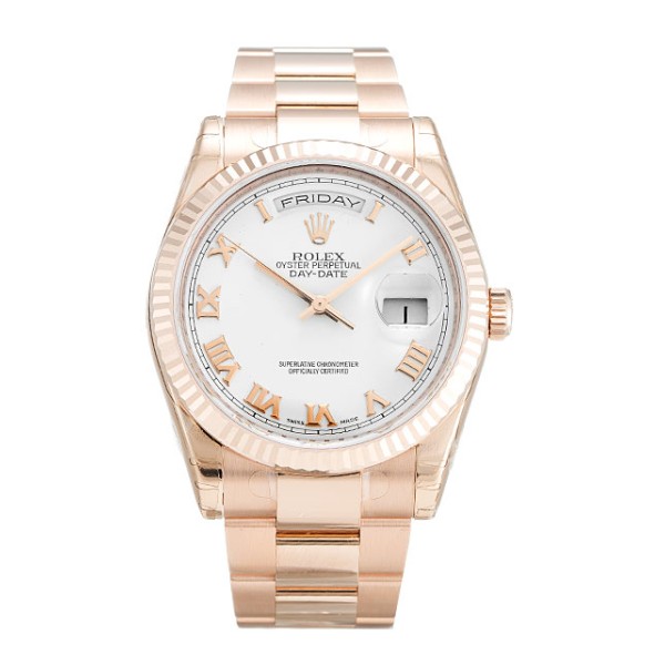 UK Rose Gold Rolex Replica Day-Date 118235 F-36 MM