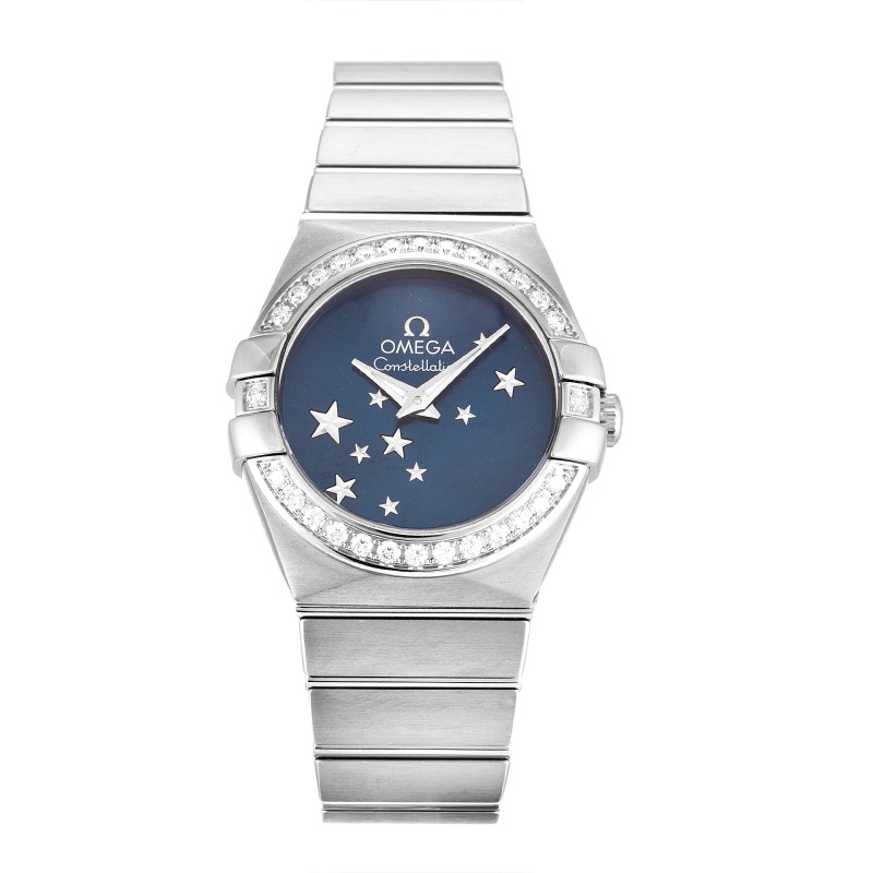 UK Steel set with Diamonds Omega Replica Constellation Ladies 123.15.24.60.03.001-24 MM