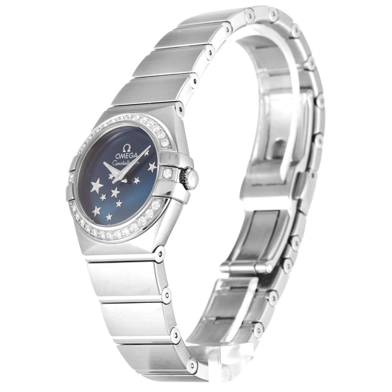 UK Steel set with Diamonds Omega Replica Constellation Ladies 123.15.24.60.03.001-24 MM