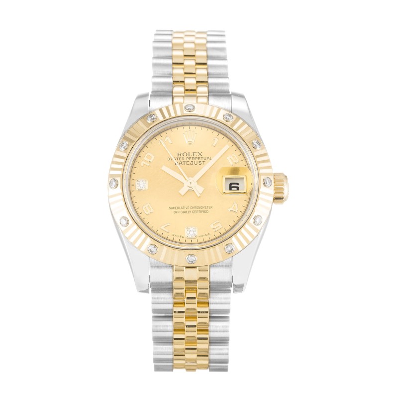 UK Steel & Yellow Gold set with Diamonds Rolex Replica Datejust Lady 179313-26 MM