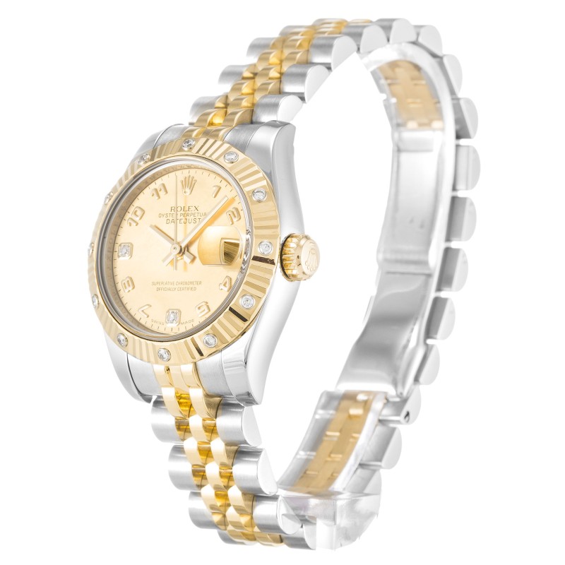 UK Steel & Yellow Gold set with Diamonds Rolex Replica Datejust Lady 179313-26 MM