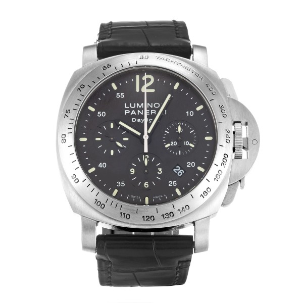 Best UK Blcak Steel Replica Panerai  Luminor Chrono PAM00250-44 MM 