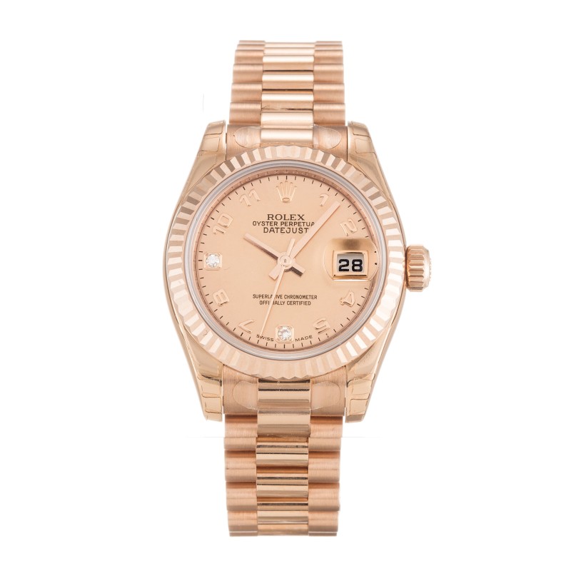 UK Rose Gold Rolex Replica Datejust Lady 179175F-26 MM