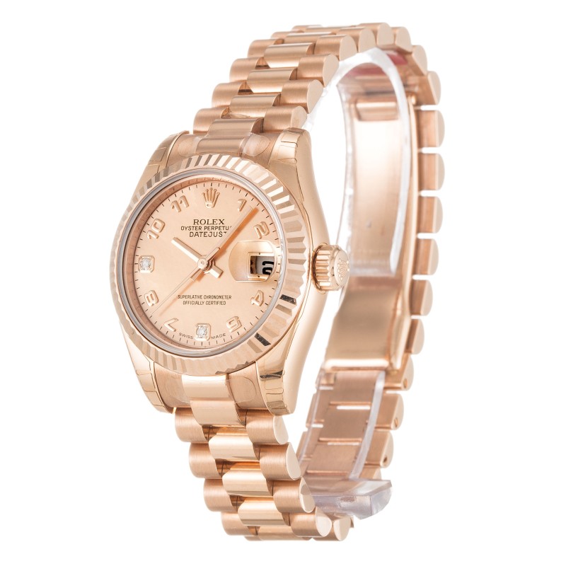 UK Rose Gold Rolex Replica Datejust Lady 179175F-26 MM