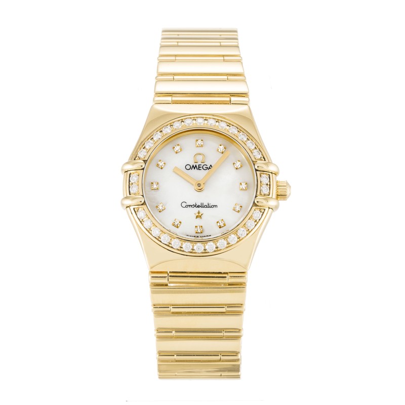 UK Yellow Gold set with Diamonds Omega Replica My Choice Mini 1164.75.00-22.5 MM