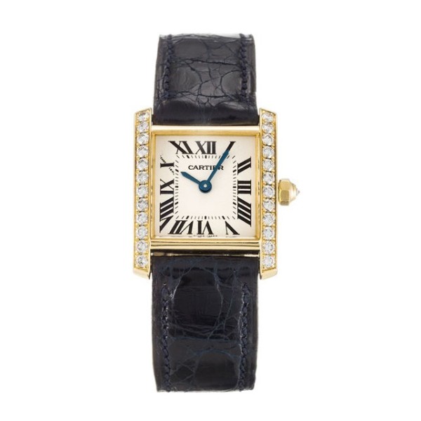 UK Yellow Gold set with Diamonds Cartier Replica Tank Francaise WE100131-22 MM