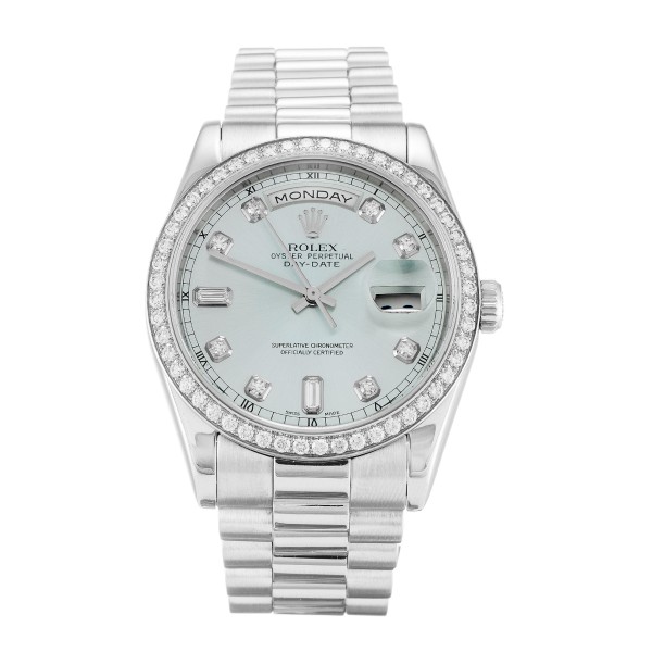 UK Platinum set with Diamonds Rolex Replica Day-Date 118346-36 MM