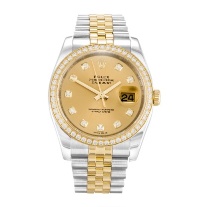 UK Steel & Yellow Gold set with Diamonds Rolex Replica Datejust 116243-36 MM