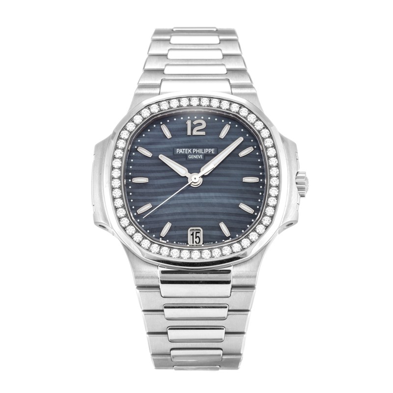 UK Steel set with Diamonds Patek Philippe Replica Nautilus 7018/1A-33.6 MM