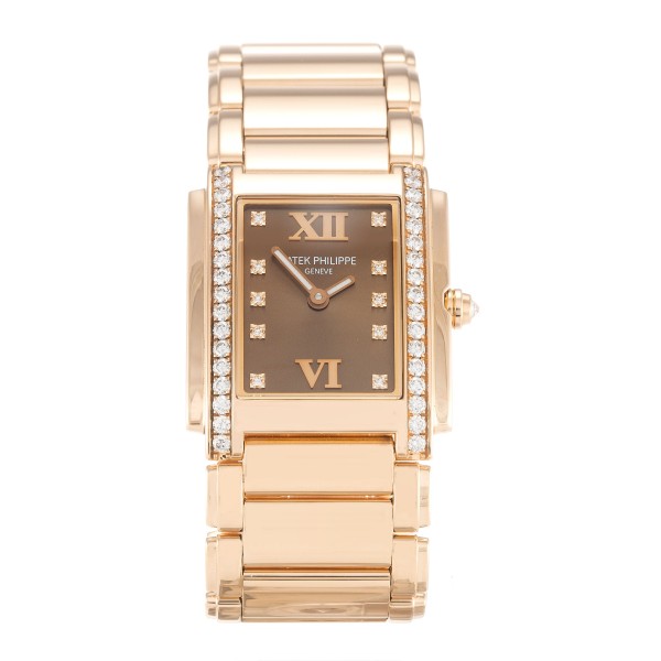 UK Rose Gold set with Diamonds Patek Philippe Replica Twenty-4 4910/11R-25 MM