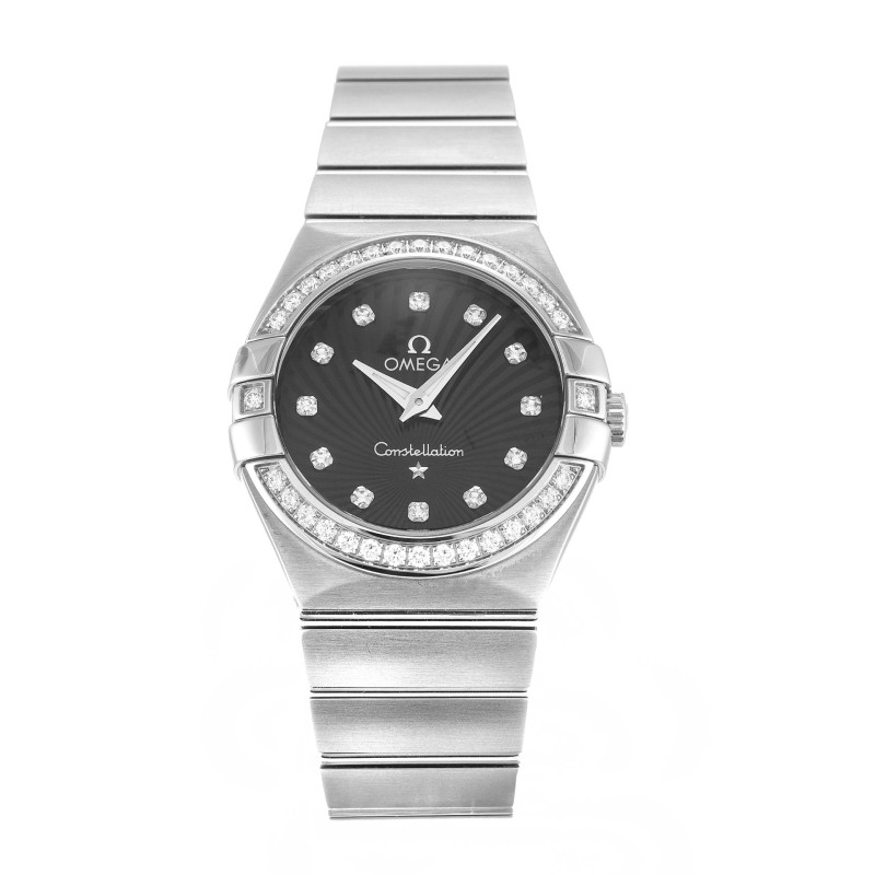 UK Steel set with Diamonds Omega Replica Constellation Small 123.15.27.60.51.001-27 MM