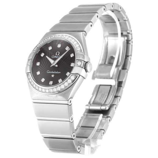 UK Steel set with Diamonds Omega Replica Constellation Small 123.15.27.60.51.001-27 MM