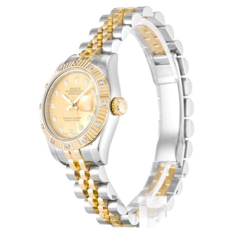 UK Steel & Yellow Gold set with Diamonds Rolex Replica Datejust Lady 179313-26 MM