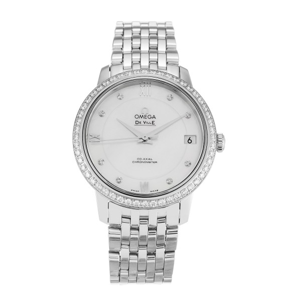 UK Steel set with Diamonds Omega Replica De Ville Prestige 424.15.33.20.55.001-32 MM