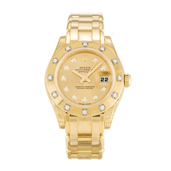 UK Yellow Gold set with Diamonds Rolex Replica Pearlmaster 80318-29 MM