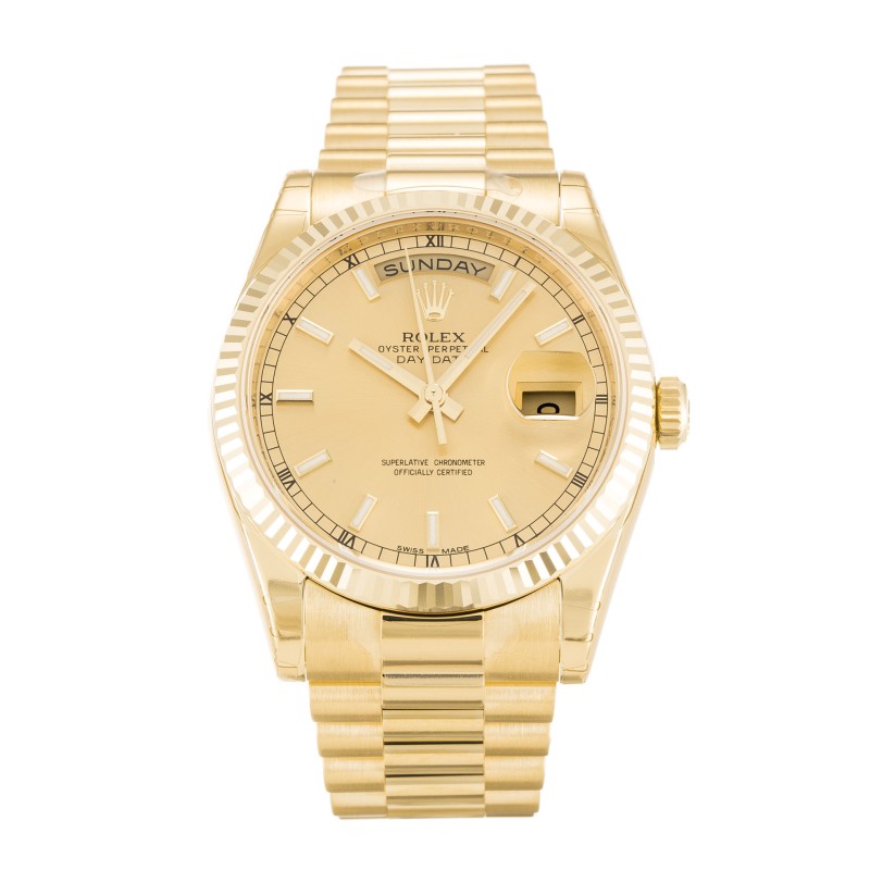 UK Yellow Gold Rolex Replica Day-Date 118238-36 MM