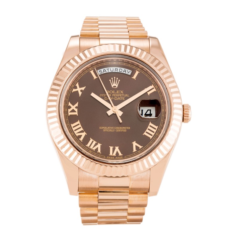 UK Rose Gold Rolex Replica Day-Date II 218235-41 MM