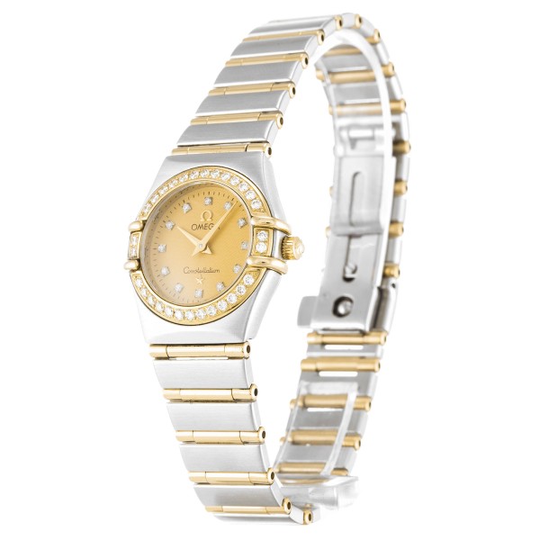 UK Steel & Yellow Gold set with Diamonds Omega Replica Constellation Mini 1267.15.00-22.5 MM