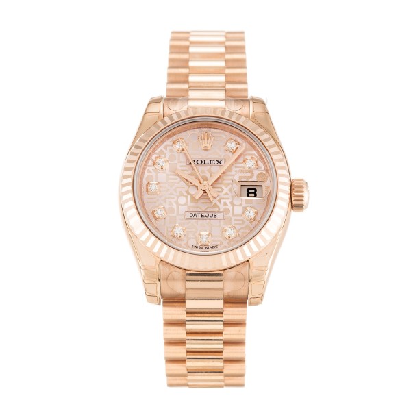 UK Pink Gold Rolex Replica Datejust Lady 179175-26 MM