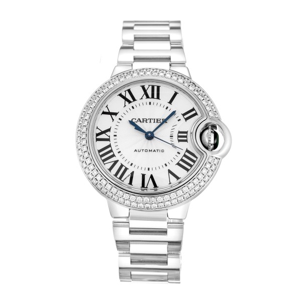 UK White Gold set with Diamonds Cartier Replica Ballon Bleu WE902035-33 MM