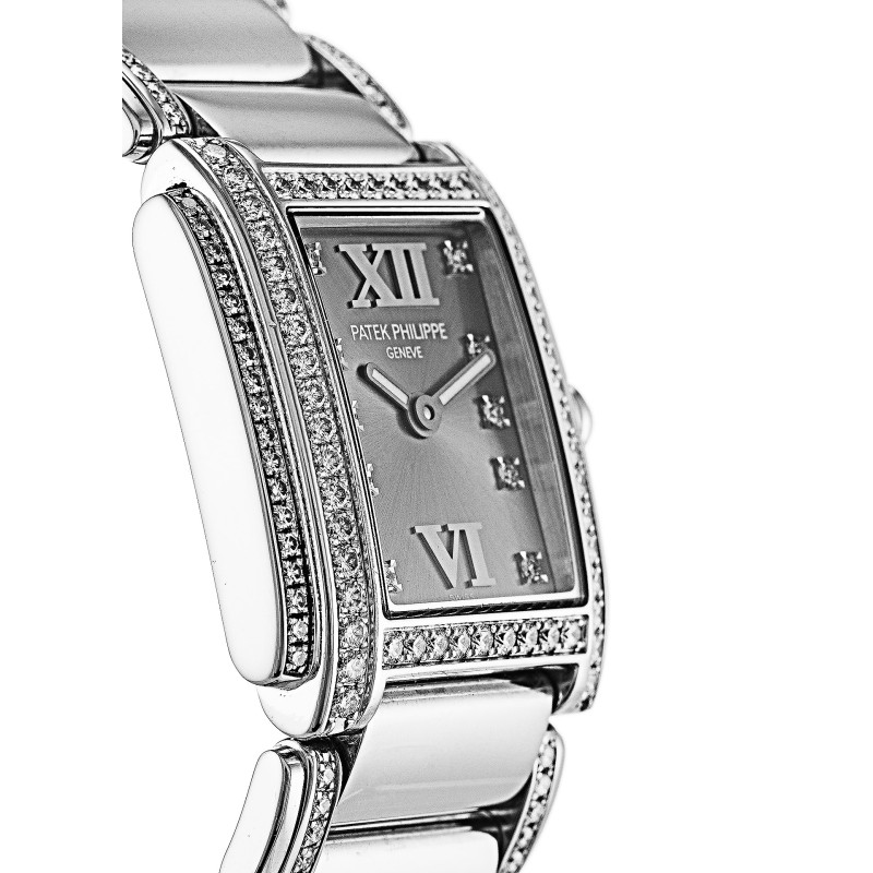 UK White Gold set with Diamonds Patek Philippe Replica Twenty-4 4908/310G-22.8 MM