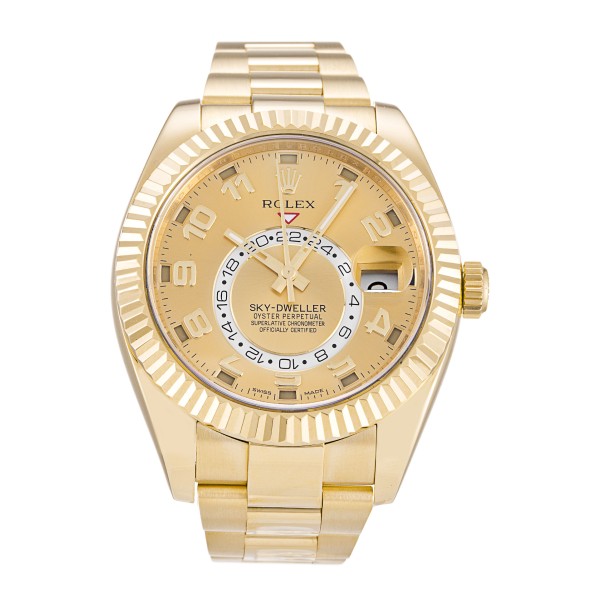 UK Yellow Gold Rolex Replica Sky-Dweller 326938-42 MM