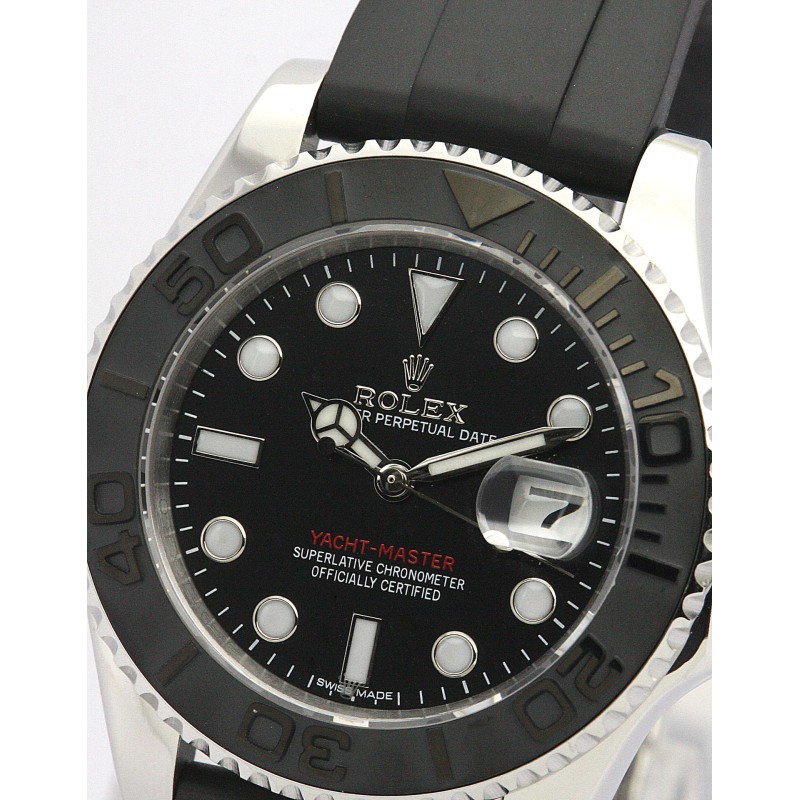 UK Black & Steel Rolex Replica Yacht-Master-35 MM