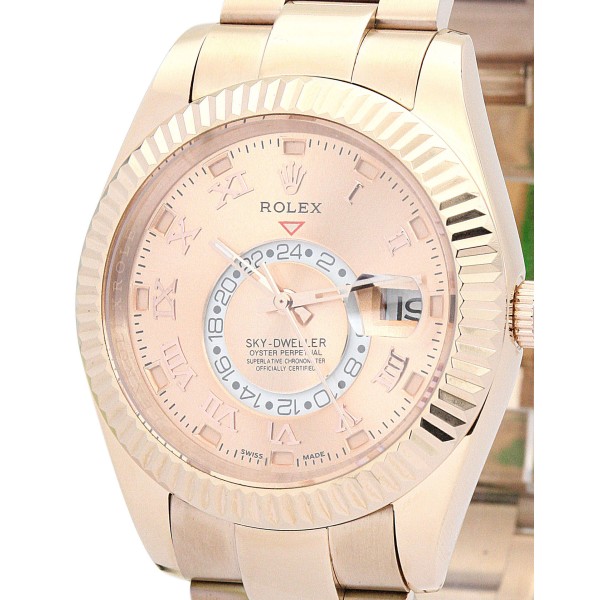 UK Rose Gold Rolex Replica Sky-Dweller 326938-42 MM