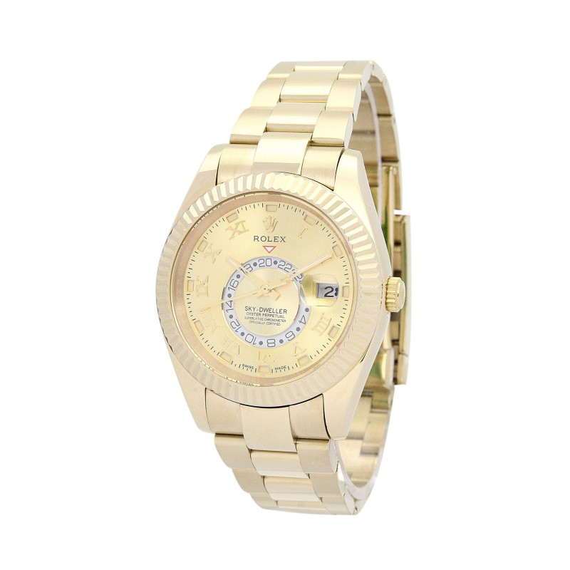 UK Yellow Gold Rolex Replica Sky-Dweller 326938-42 MM