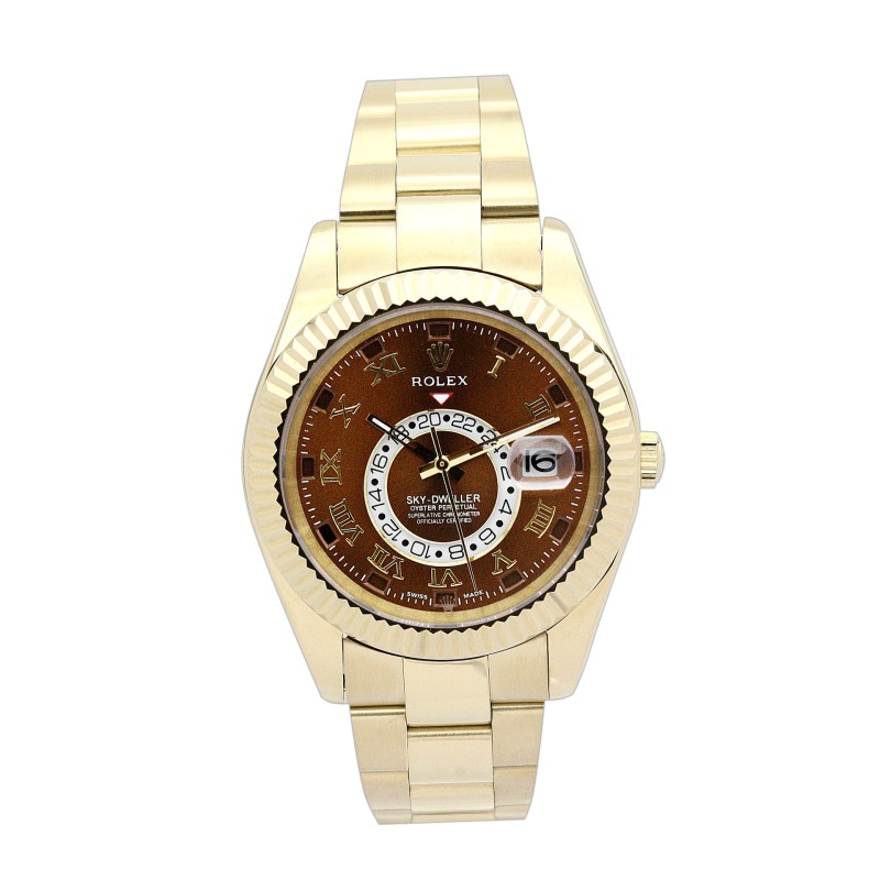 UK Yellow Gold Rolex Replica Sky-Dweller 326938-42 MM