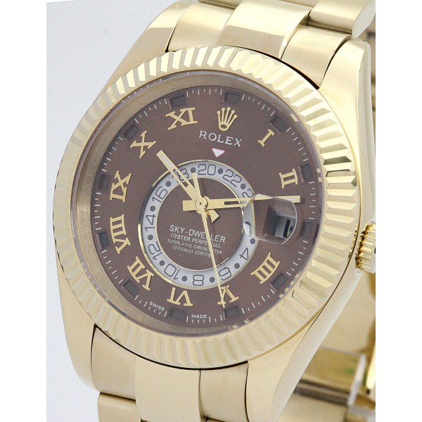 UK Yellow Gold Rolex Replica Sky-Dweller 326938-42 MM