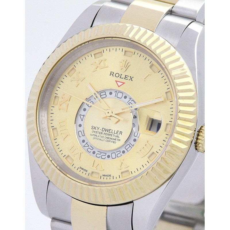 UK Yellow Gold Rolex Replica Sky-Dweller 326938-42 MM