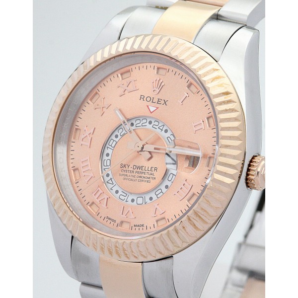 UK Rose Gold Rolex Replica Sky-Dweller 326938-42 MM