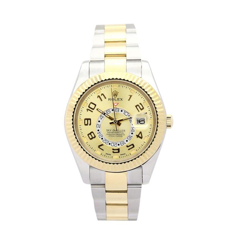 UK Yellow Gold Rolex Replica Sky-Dweller 326938-42 MM