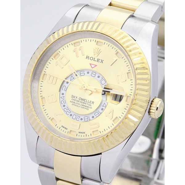 UK Yellow Gold Rolex Replica Sky-Dweller 326938-42 MM