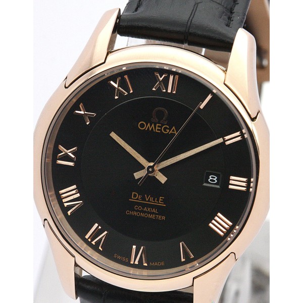 UK Rose Gold Steel Omega Replica De Ville Hour Vision-41 MM