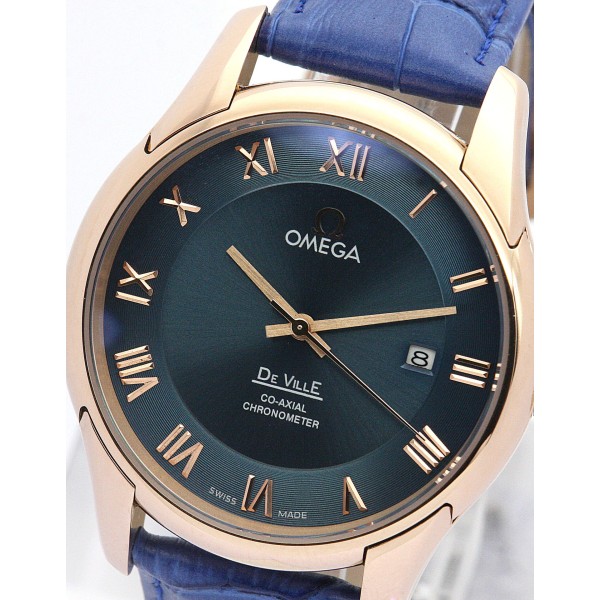 UK Rose Gold Steel Omega Replica De Ville Hour Vision-41 MM