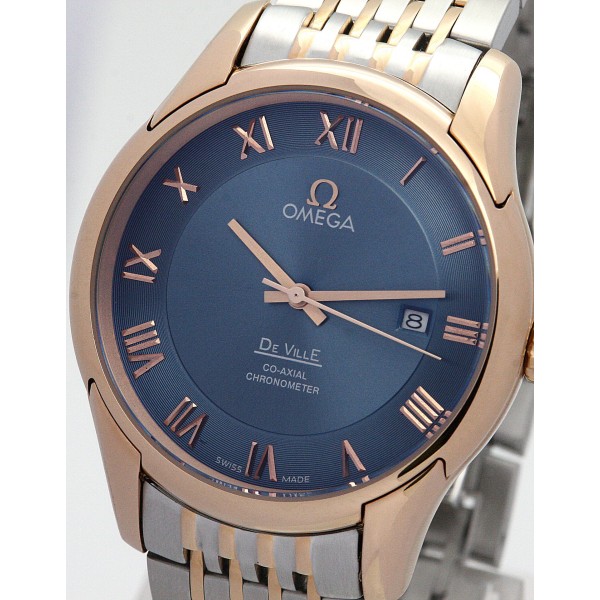 UK Rose Gold Steel Omega Replica De Ville Hour Vision-41 MM