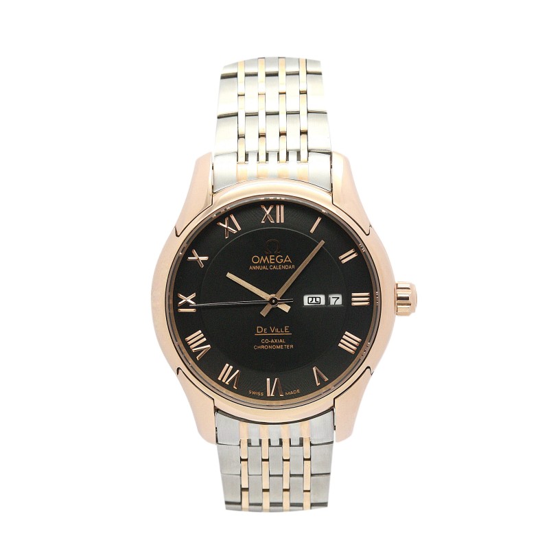 UK Rose Gold Steel Omega Replica De Ville Hour Vision-41 MM